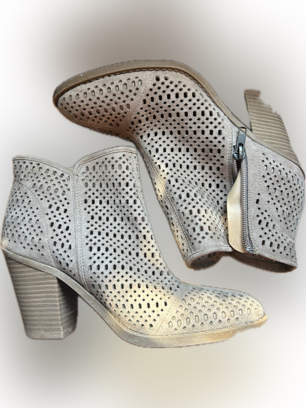 ESPRIT Kay Women's Perforated Ankle Booties in Light Taupe